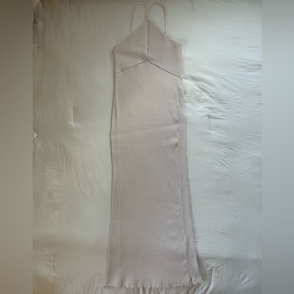White body con ribbed Zara midi dress